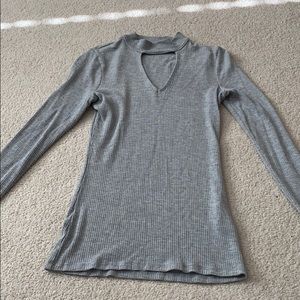 Girls Long Sleeve Gray Shirt